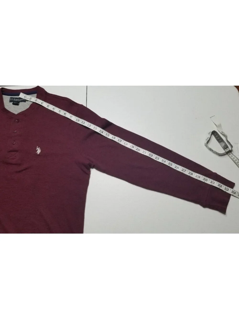 U.S. Polo Assn. Long Sleeve Thermal Henley Button Pullover Sweater Men's XL